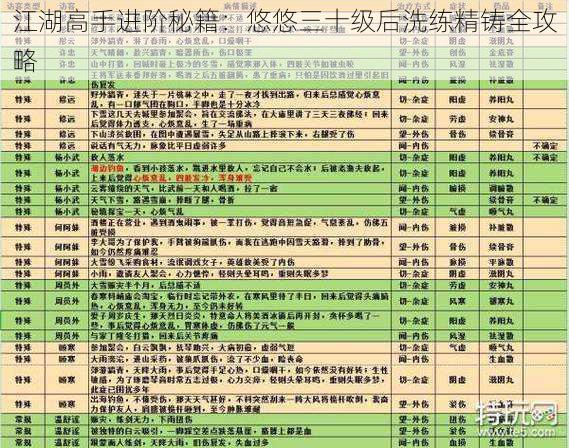 江湖高手进阶秘籍：悠悠三十级后洗练精铸全攻略